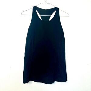 Lululemon Athletica Racerback Scoop Neck Lined Black Tank Top Size 6